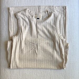 Universal Thread Sleeveless Ribbed Knit Cream Dress
